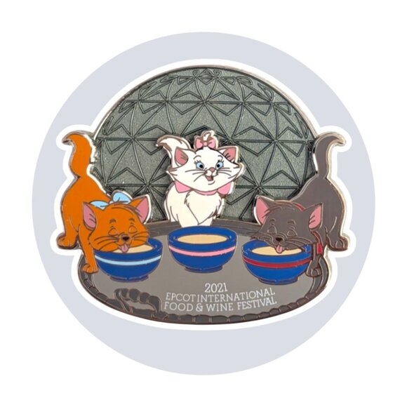 Aristocats Disney Pin: Epcot Food and Wine Toulouse, Marie, and Berlioz